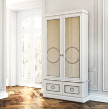 Habersham Astoria Double Door Curio with glass door panels in a room setting | 03-2338 | ROLLADA