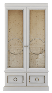 Habersham Astoria Double Door Curio with glass door panels | 03-2338 | ROLLADA