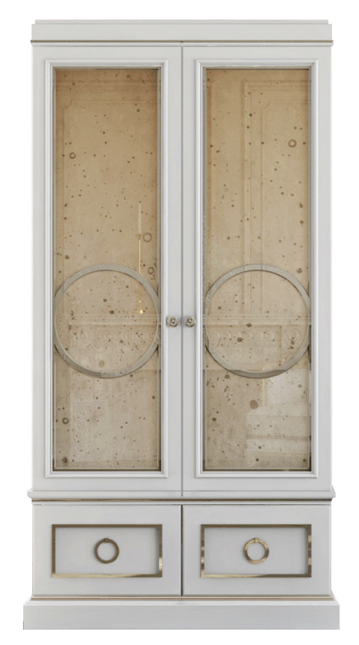 Habersham Astoria Double Door Curio with glass door panels | 03-2338 | ROLLADA